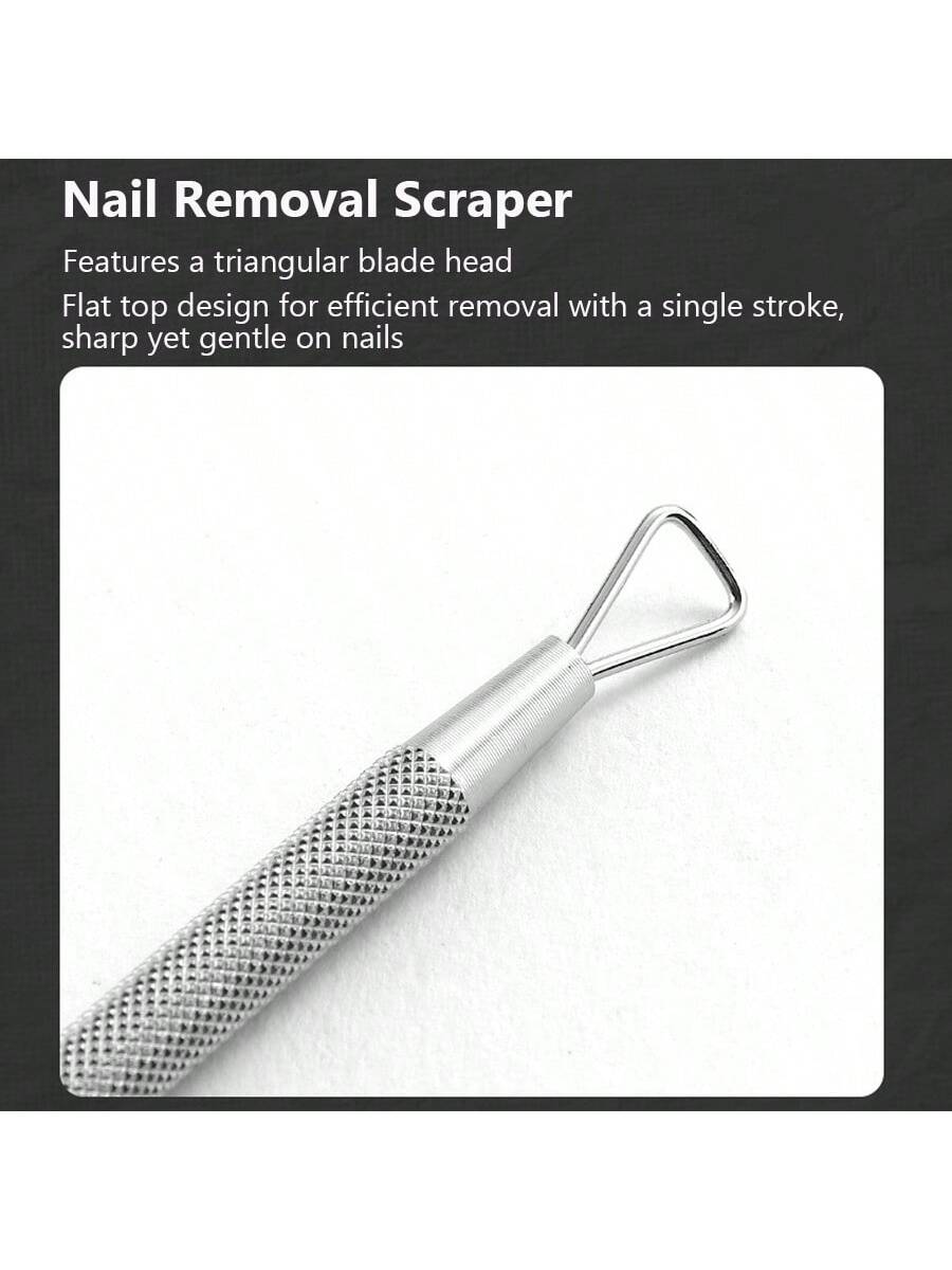 ART LALIC Stainless Steel Cuticle Pusher, Gel Nail Scraper, Callus Remover, Suitable For Home And Nail Salon Use Nails Nails Supplies Nail Stuff