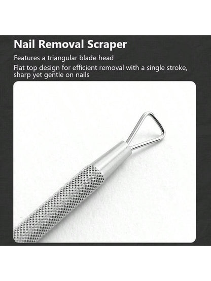 ART LALIC Stainless Steel Cuticle Pusher, Gel Nail Scraper, Callus Remover, Suitable For Home And Nail Salon Use Nails Nails Supplies Nail Stuff