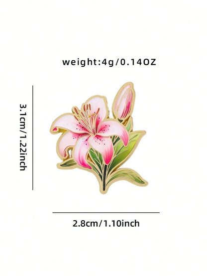 Art Lily Enamel Pin Fashion Flowers Decorative Brooches Ornaments Lapel Bag Badges Jewelry Gifts 2025 New Style Backpack For School Office Accessories Shirts Jacket Christmas Halloween Clothes Pin Fun
