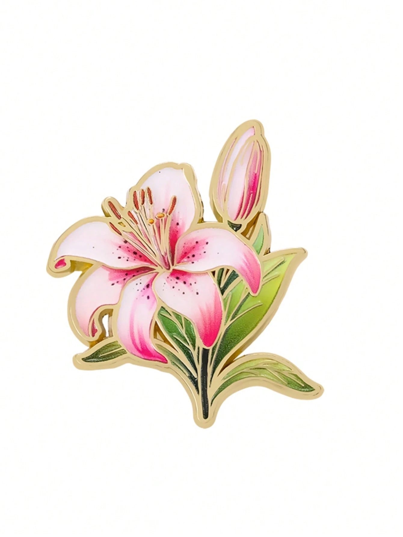 Art Lily Enamel Pin Fashion Flowers Decorative Brooches Ornaments Lapel Bag Badges Jewelry Gifts 2025 New Style Backpack For School Office Accessories Shirts Jacket Christmas Halloween Clothes Pin Fun