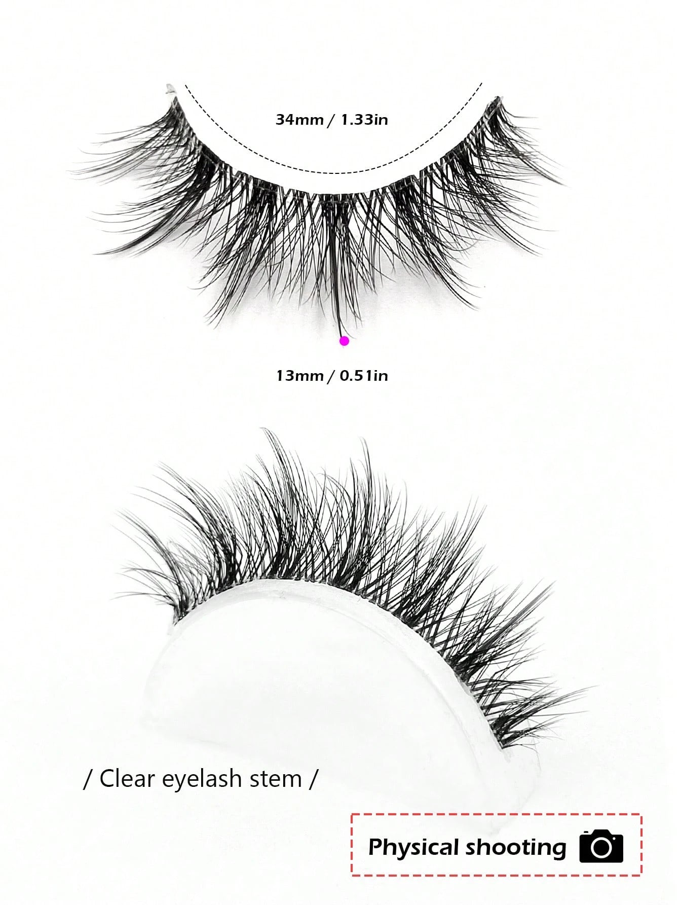 Asiteo 5 Pairs Doll-Like Natural False Eyelashes- Transparent Stem Cartoon Lashes, Fairy-Style Design, Perfect For Cosplay- Reusable