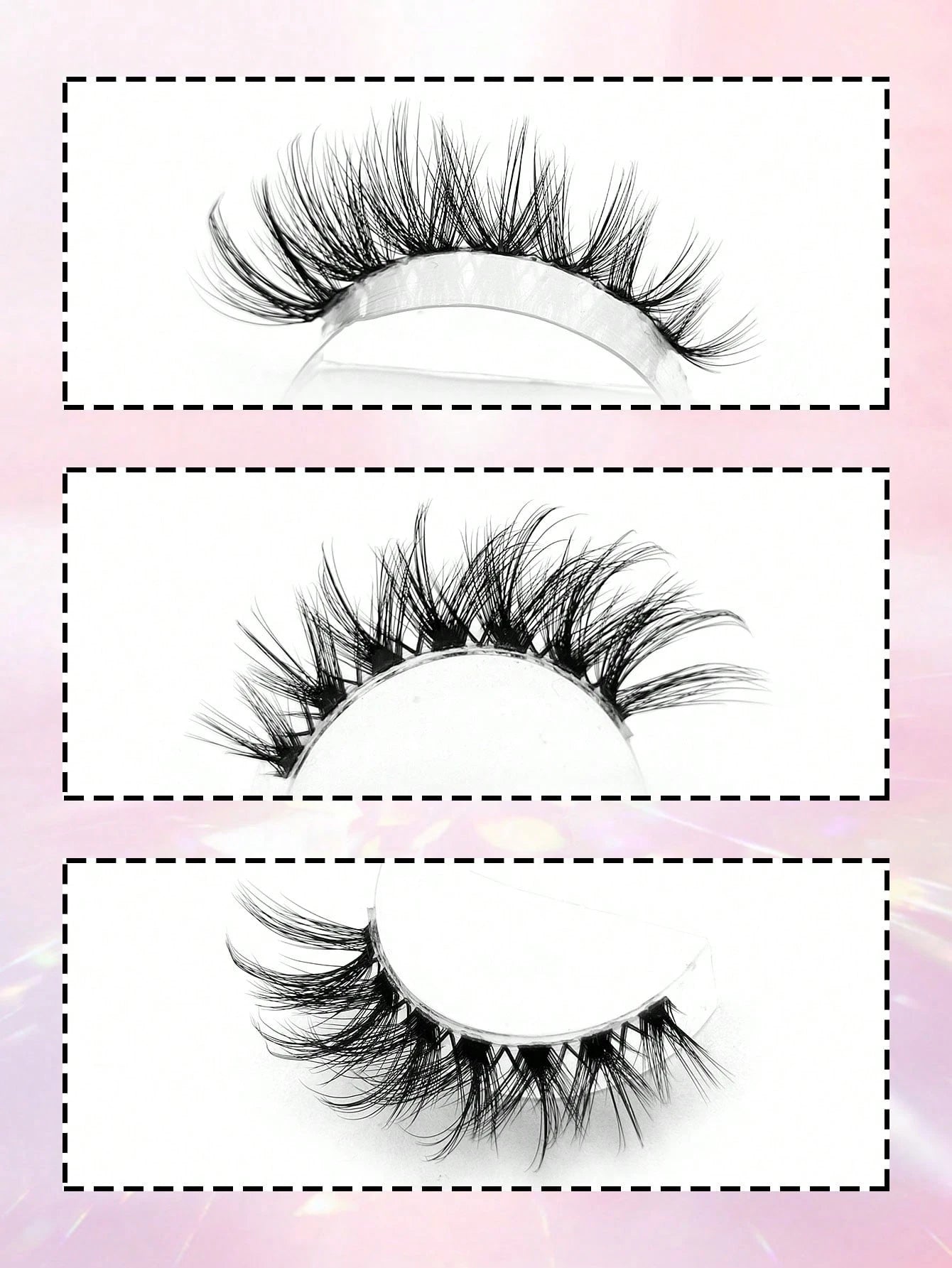 Asiteo 7 Pairs Anime Cat Eye False Eyelashes- Natural & Thick Cartoon Style, Transparent Lash Band, Beginner-Friendly, Perfect For Party & Daily Makeup