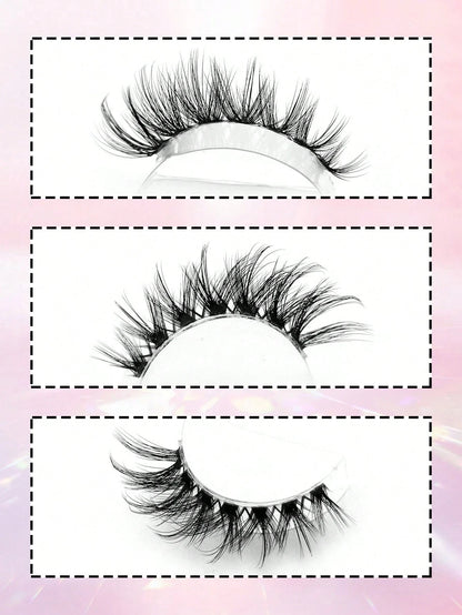 Asiteo 7 Pairs Anime Cat Eye False Eyelashes- Natural & Thick Cartoon Style, Transparent Lash Band, Beginner-Friendly, Perfect For Party & Daily Makeup