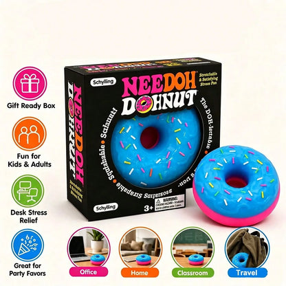 asmodee 1pc NeeDoh Schylling Donut Stress Relief Squeeze Toy, Suitable For Office Relaxation/Home Entertainment, Affordable Price, Fun And Interesting, Suitable As Graduation Gift, Wedding Gift, Toy
