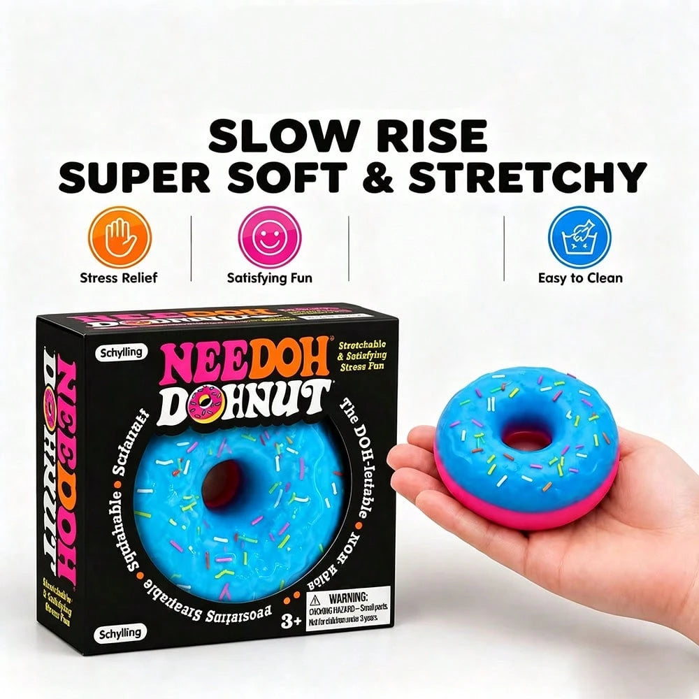 asmodee 1pc NeeDoh Schylling Donut Stress Relief Squeeze Toy, Suitable For Office Relaxation/Home Entertainment, Affordable Price, Fun And Interesting, Suitable As Graduation Gift, Wedding Gift, Toy