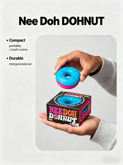 asmodee 1pc NeeDoh Schylling Donut Stress Relief Squeeze Toy, Suitable For Office Relaxation/Home Entertainment, Affordable Price, Fun And Interesting, Suitable As Graduation Gift, Wedding Gift, Toy