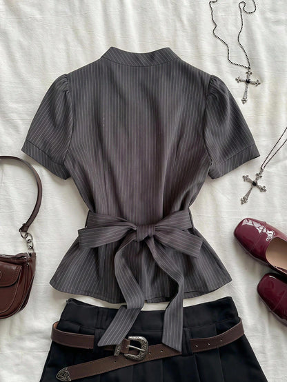 Attitoon Women's Summer Casual Striped Shirt