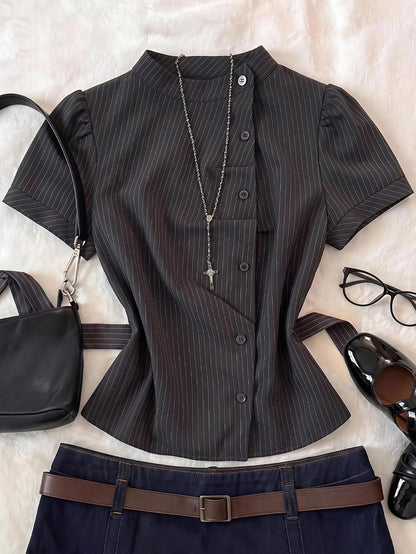 Attitoon Women's Summer Casual Striped Shirt