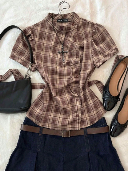 Attitoon Women's Summer Casual Striped Shirt