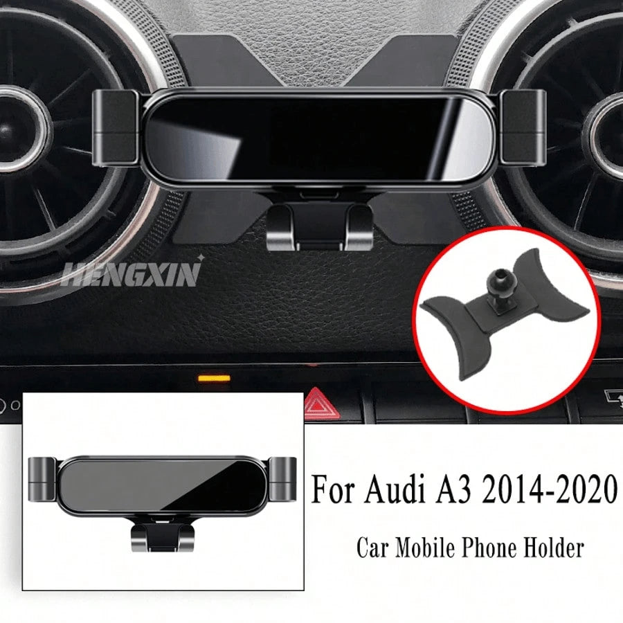 Audi Car Phone Holder, Gravity Navigation Mount, GPS Air Vent Clip Installation Accessory, Linear Gravity Fixed Car Mount, Universal Car Navigation Phone Holder, Compatible With A3 S3 8V 2014-2020/A4