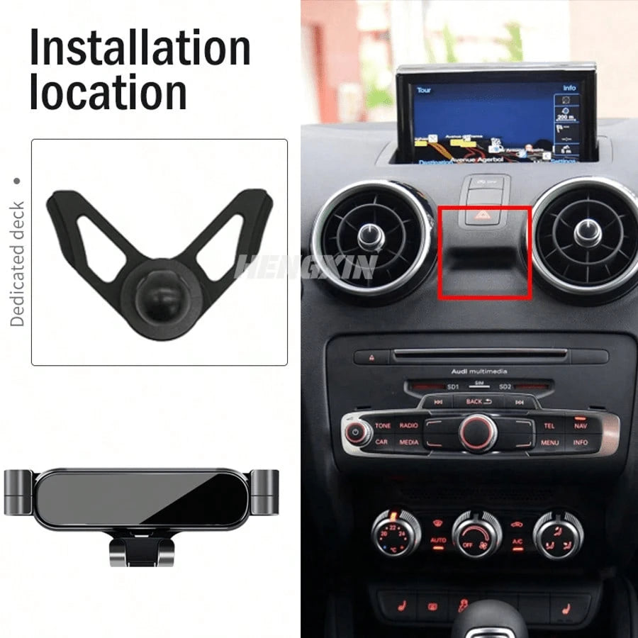 Audi Car Phone Holder, Gravity Navigation Mount, GPS Air Vent Clip Installation Accessory, Linear Gravity Fixed Car Mount, Universal Car Navigation Phone Holder, Compatible With A3 S3 8V 2014-2020/A4