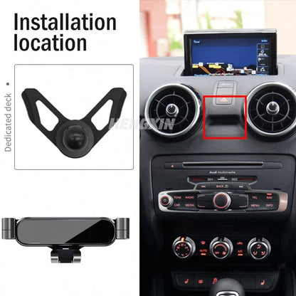 Audi Car Phone Holder, Gravity Navigation Mount, GPS Air Vent Clip Installation Accessory, Linear Gravity Fixed Car Mount, Universal Car Navigation Phone Holder, Compatible With A3 S3 8V 2014-2020/A4
