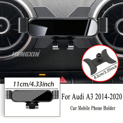 Audi Car Phone Holder, Gravity Navigation Mount, GPS Air Vent Clip Installation Accessory, Linear Gravity Fixed Car Mount, Universal Car Navigation Phone Holder, Compatible With A3 S3 8V 2014-2020/A4