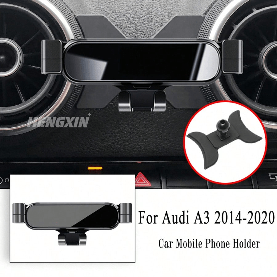 Audi Car Phone Holder, Gravity Navigation Mount, GPS Air Vent Clip Installation Accessory, Linear Gravity Fixed Car Mount, Universal Car Navigation Phone Holder, Compatible With A3 S3 8V 2014-2020/A4