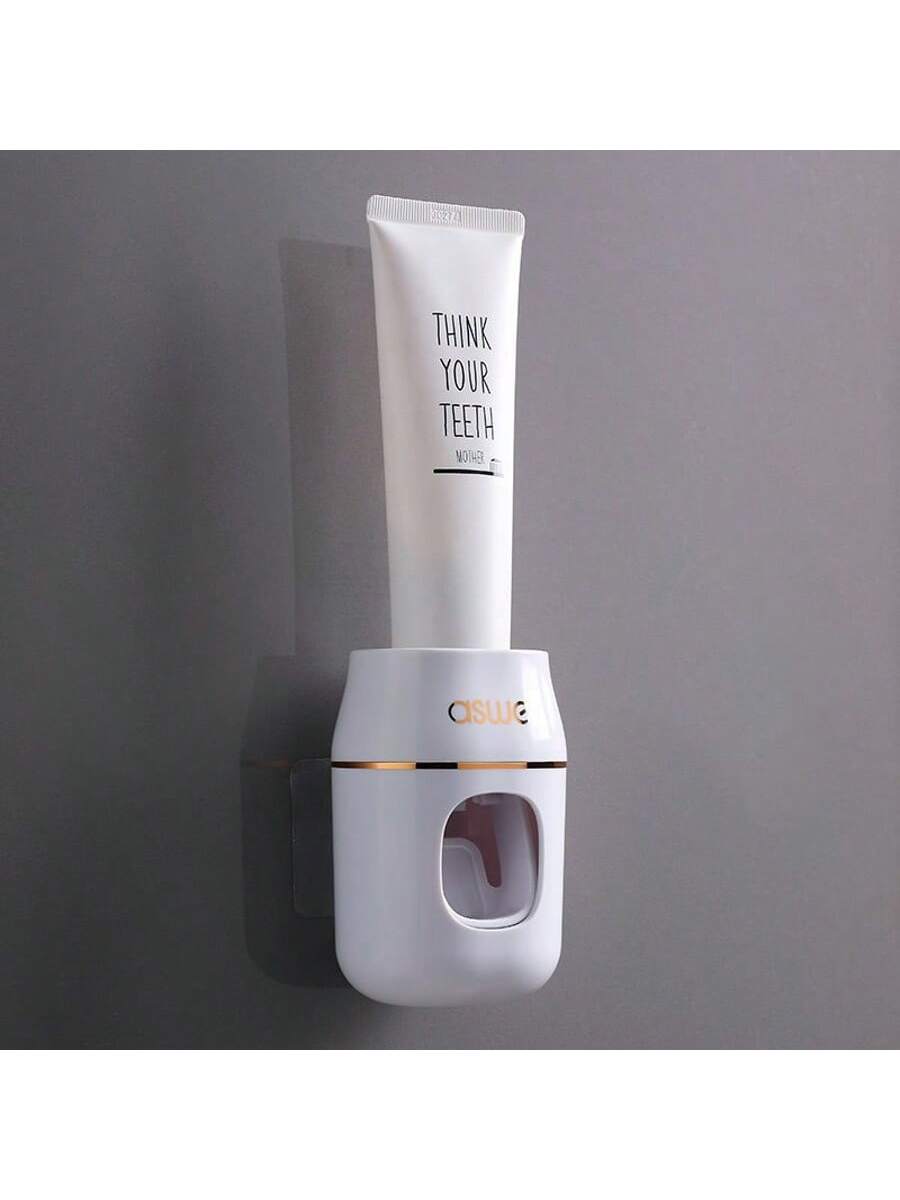 Automatic Toothpaste Dispenser Set, Wall-Mounted Toothpaste Squeezer No-Drill Bathroom Toothbrush Holder Home Bathroom Decor Fall Decor Back To School