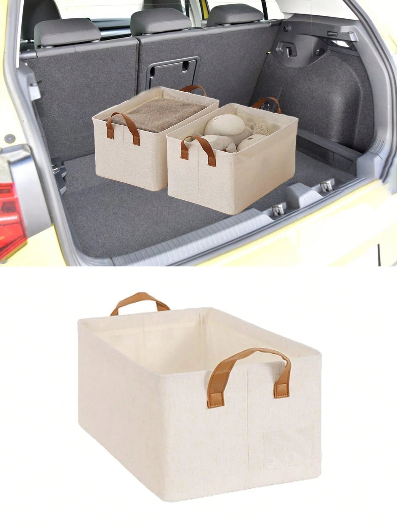Automotive Trunk Storage Box- Car Trunk Storage Organizer, Portable Organizer Box With Handle, Multifunctional Universal Seat Stowing Box