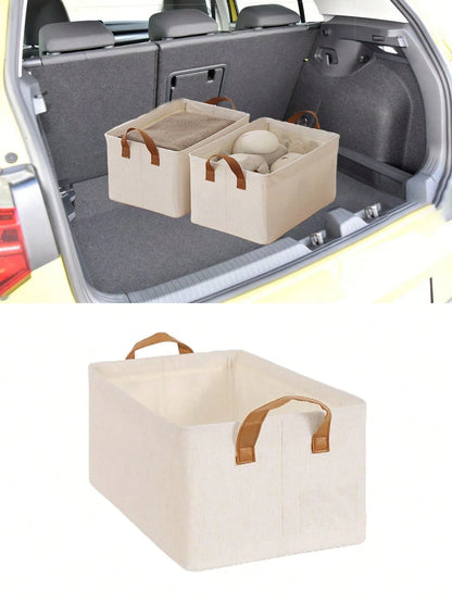Automotive Trunk Storage Box- Car Trunk Storage Organizer, Portable Organizer Box With Handle, Multifunctional Universal Seat Stowing Box