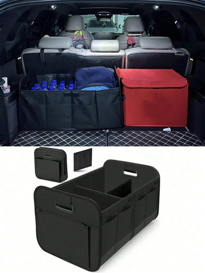 Automotive Trunk Storage Box- Car Trunk Storage Organizer, Portable Organizer Box With Handle, Multifunctional Universal Seat Stowing Box