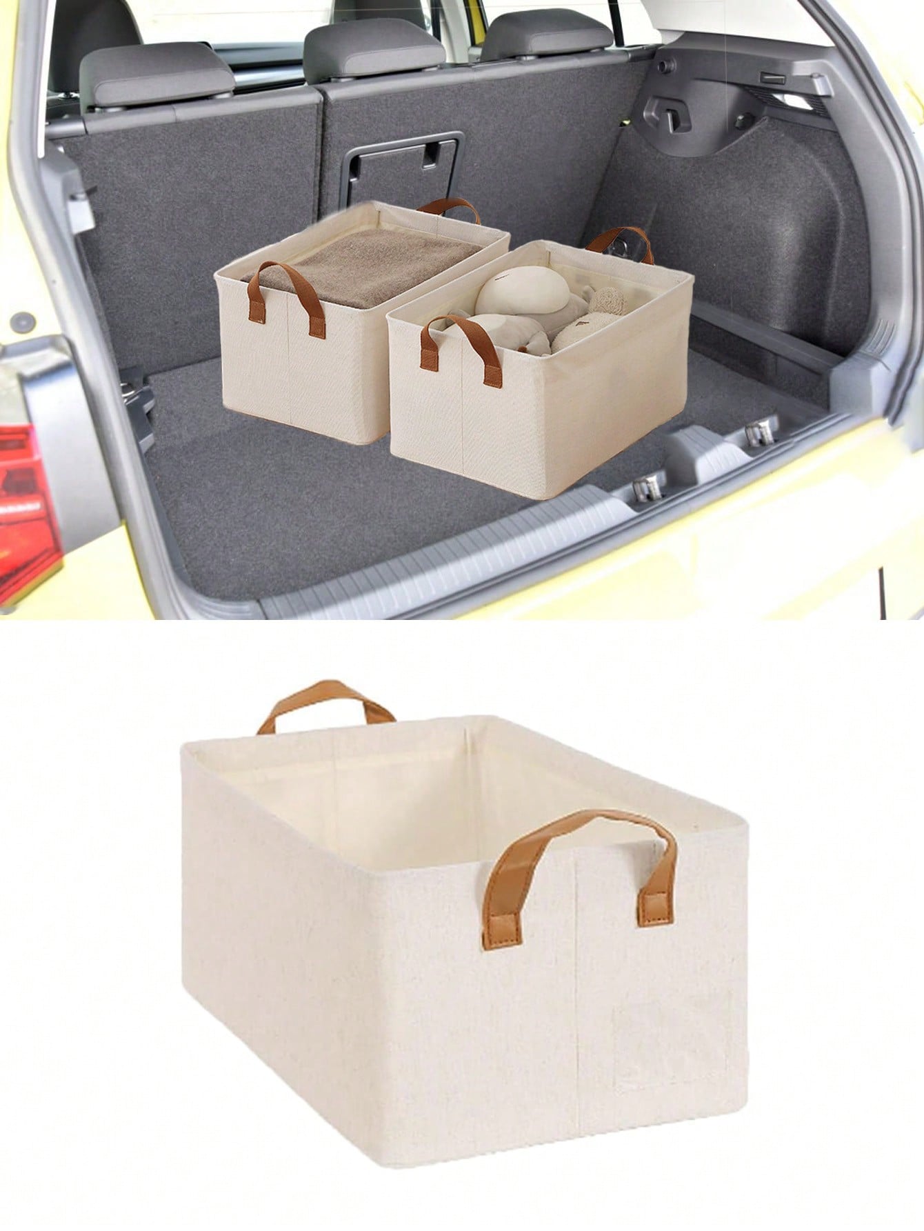 Automotive Trunk Storage Box- Car Trunk Storage Organizer, Portable Organizer Box With Handle, Multifunctional Universal Seat Stowing Box