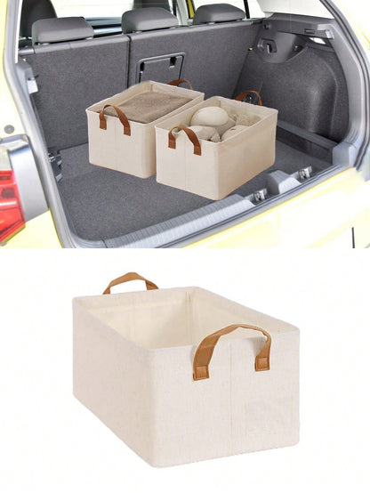 Automotive Trunk Storage Box- Car Trunk Storage Organizer, Portable Organizer Box With Handle, Multifunctional Universal Seat Stowing Box