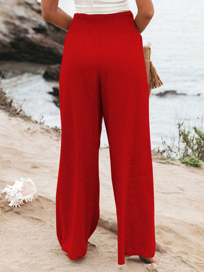 Autumn New Arrival Casual Wide Leg High Waist Loose Pants For Women, Popular European And American Style Spring