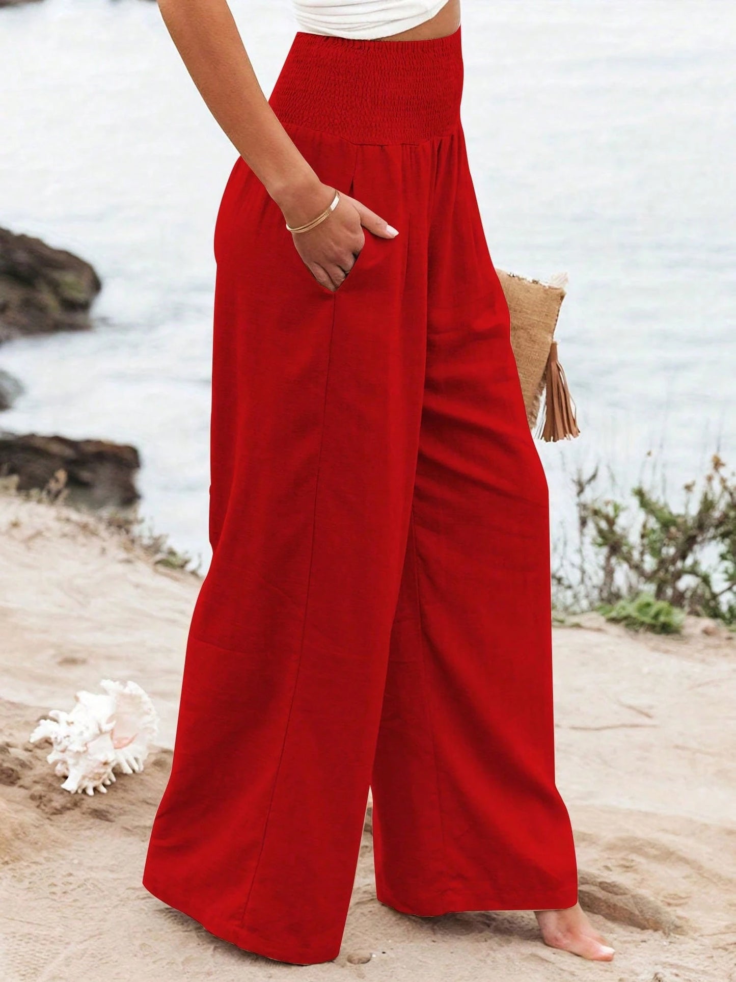 Autumn New Arrival Casual Wide Leg High Waist Loose Pants For Women, Popular European And American Style Spring