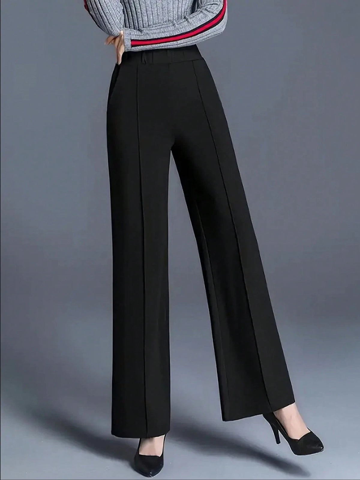 Autumn/Winter Women Wide Leg High Waist Casual Loose Trousers, Versatile Suit Pants Black Summer, Effortless Style