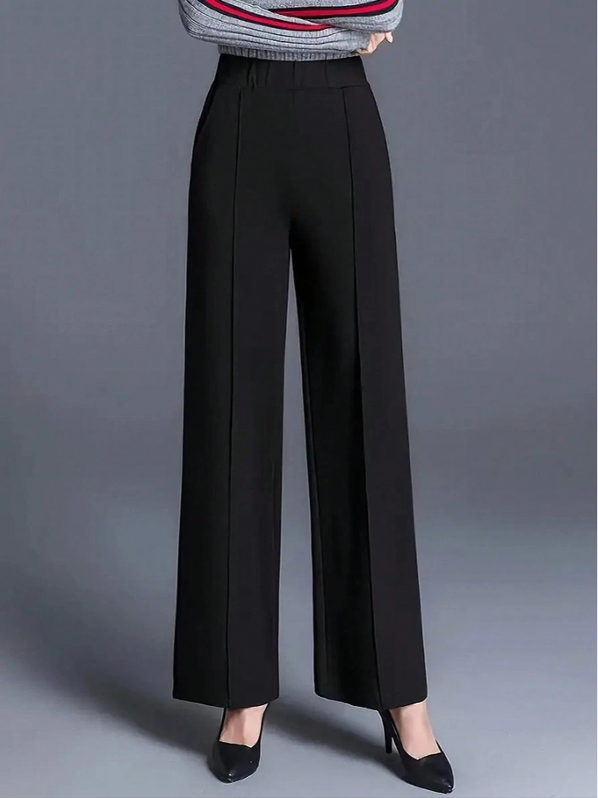 Autumn/Winter Women Wide Leg High Waist Casual Loose Trousers, Versatile Suit Pants Black Summer, Effortless Style