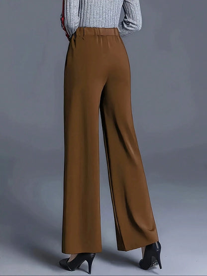 Autumn/Winter Women Wide Leg High Waist Casual Loose Trousers, Versatile Suit Pants Black Summer, Effortless Style