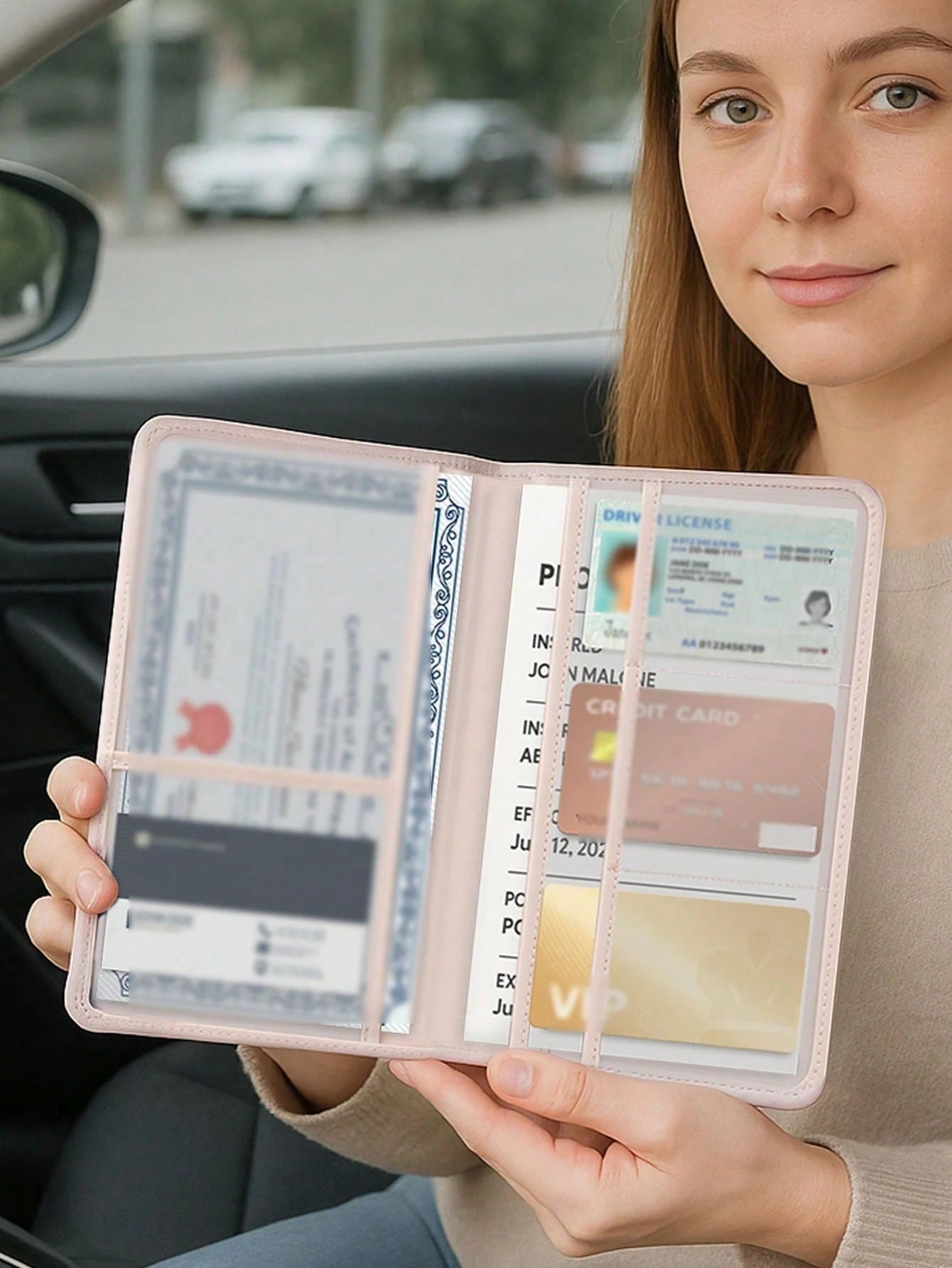 Ayotu Airplane Route Pattern Car Registration & Insurance Document Holder- Vehicle Glove Box Organizer, Car And Truck Accessory Box, Suitable For Storing Important Documents, Driver's License, Passpo
