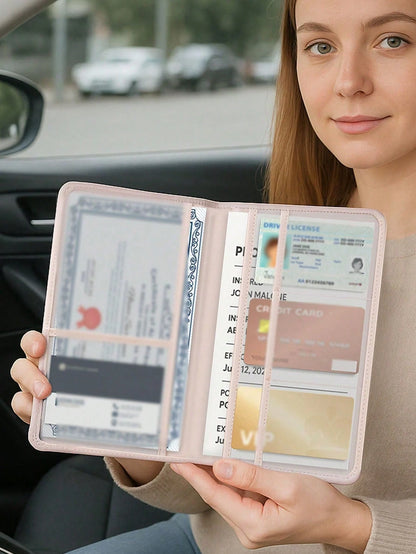 Ayotu Airplane Route Pattern Car Registration & Insurance Document Holder- Vehicle Glove Box Organizer, Car And Truck Accessory Box, Suitable For Storing Important Documents, Driver's License, Passpo
