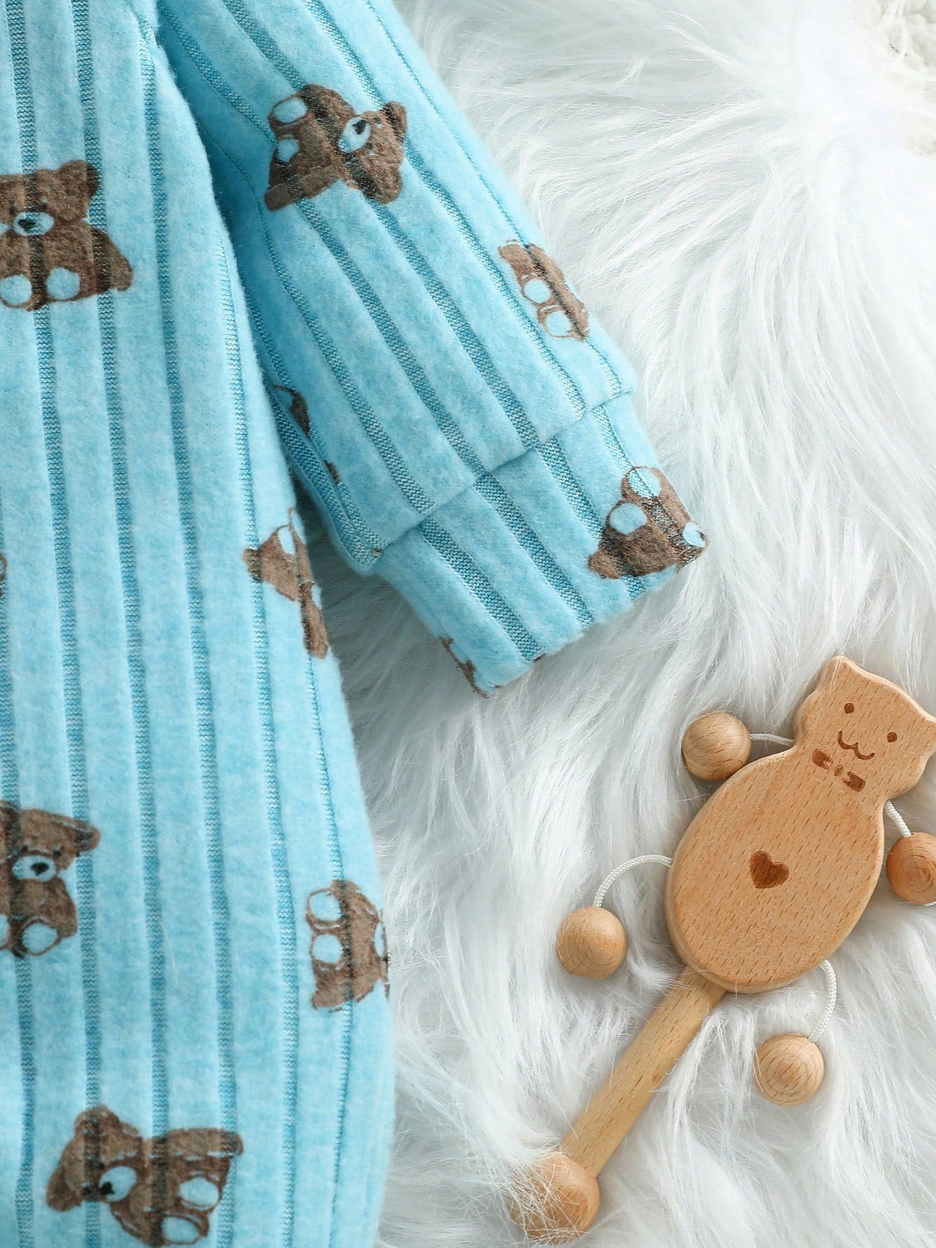Baby Boy 2pcs Set Casual Cute Long Sleeve Bear Print Jumpsuits Autumn/Winter Outfit Clothings