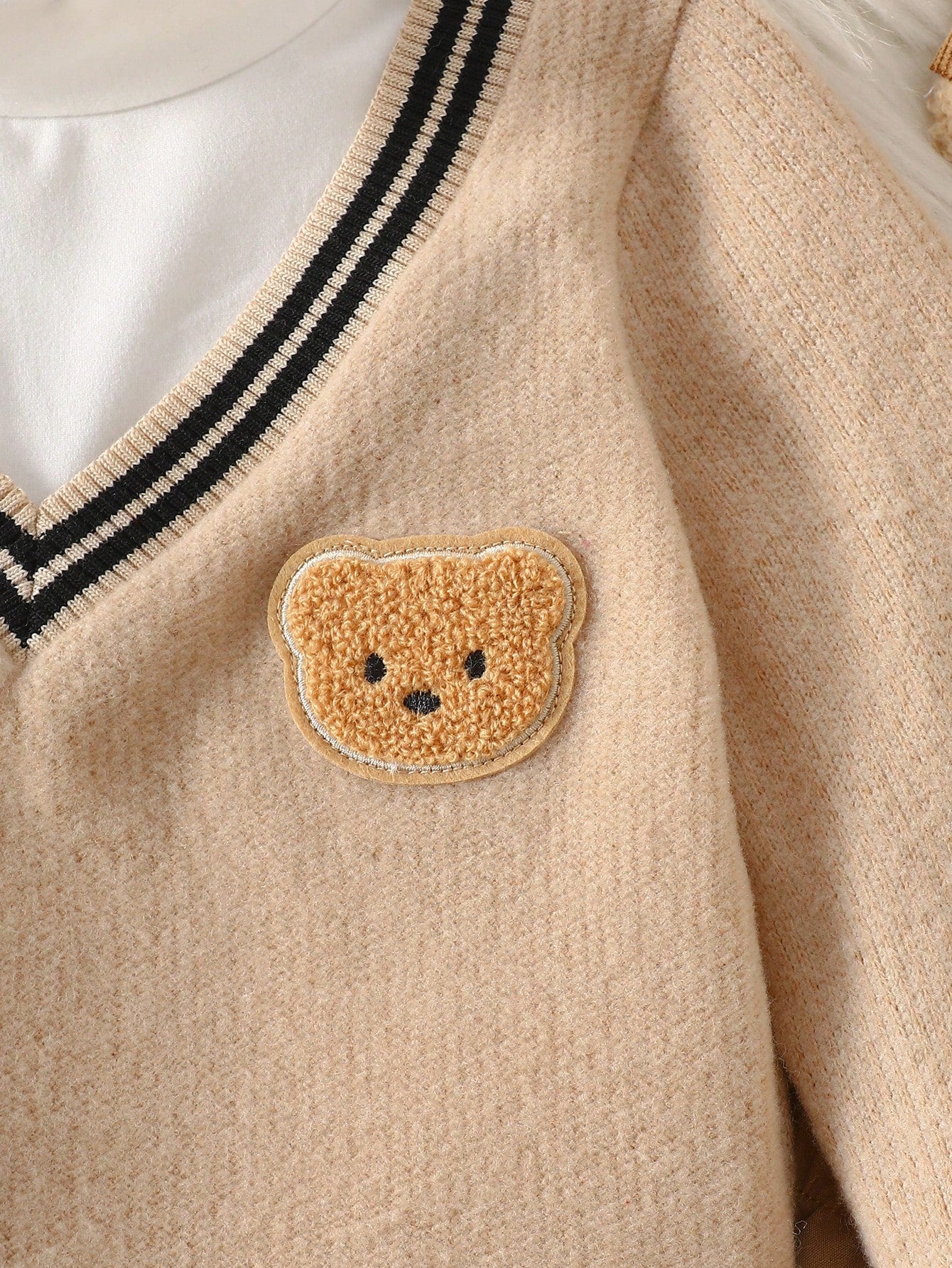Baby Boy Autumn/Winter Casual Colorblock Patchwork Bear Graphic Sweatshirt & Pants Set