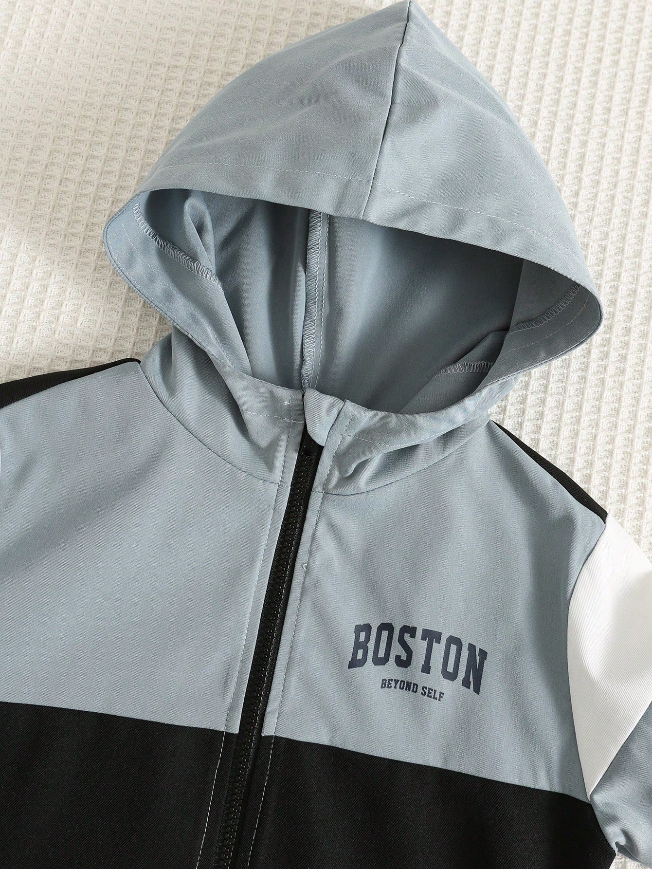 Baby Boy Cute Casual Colorblock Printed Hooded Jacket