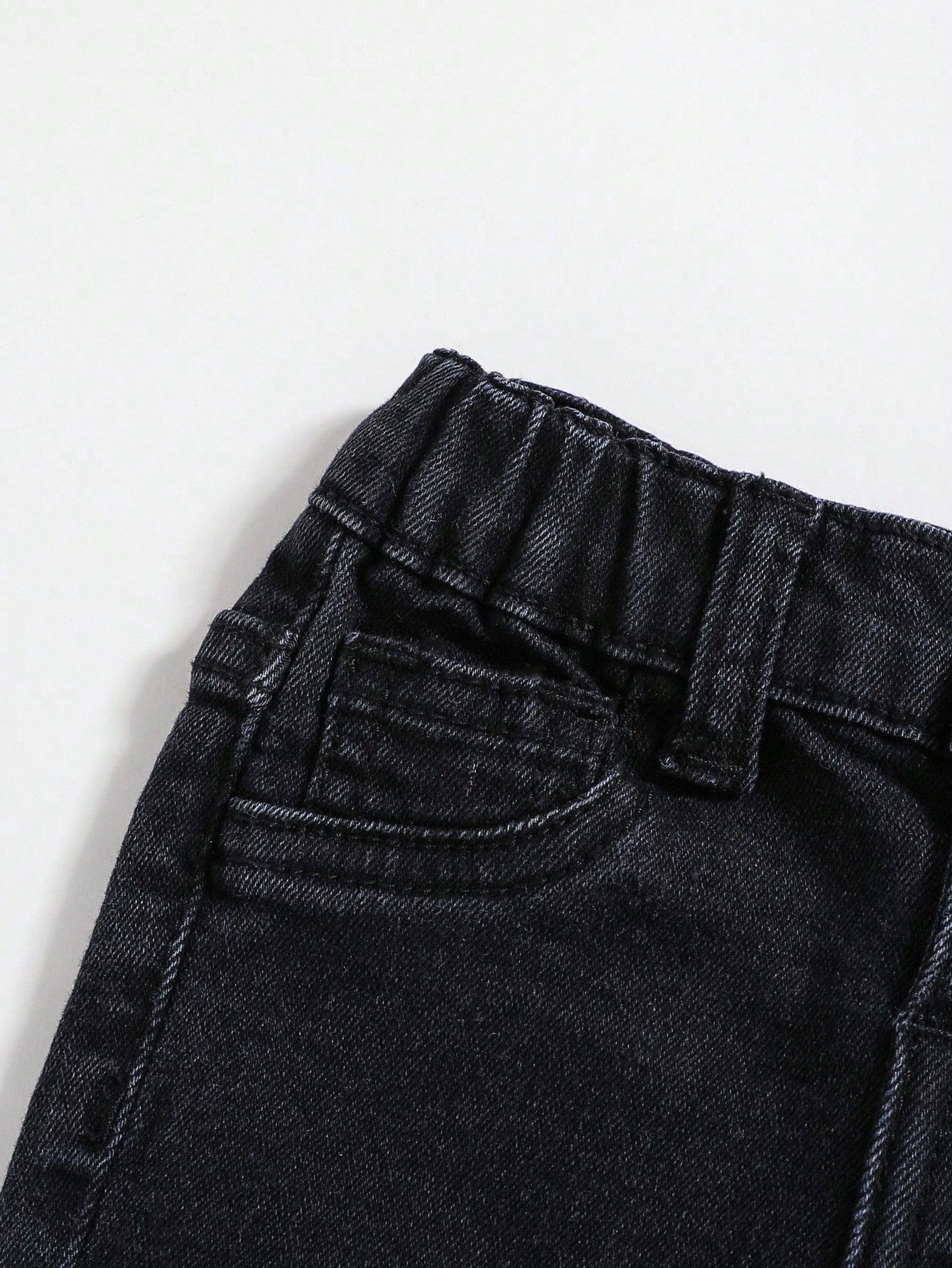 Baby Boy Spring Summer Fashionable Stonewashed Ripped Frayed High Stretch Slim Fit Blue Jeans, For Spring/Summer Streetwear Spring Break