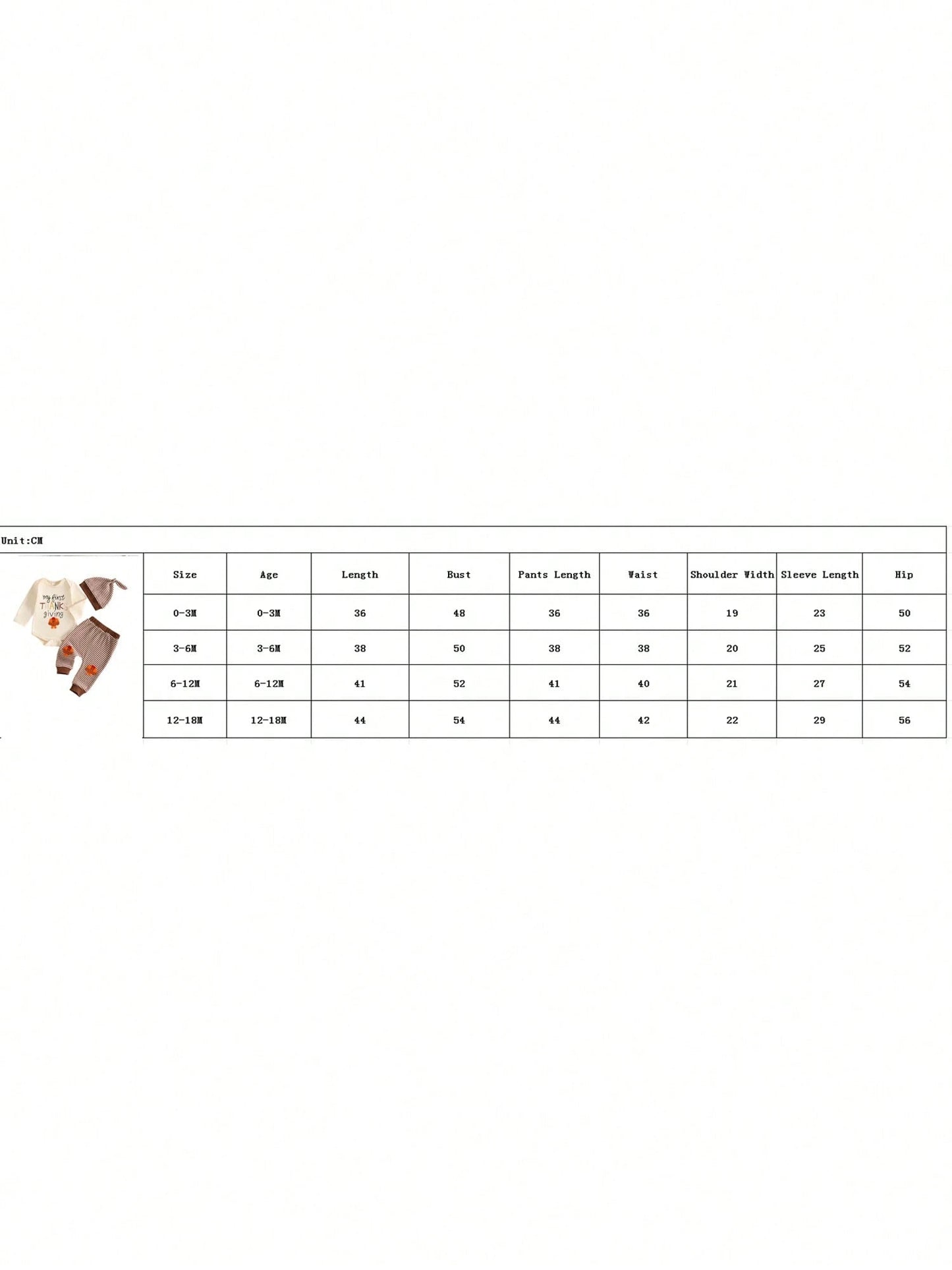Baby Boy Thanksgiving Letter Embroidery Romper Pants Set With Hat- Long Sleeve Outfit For Party Fall Daily