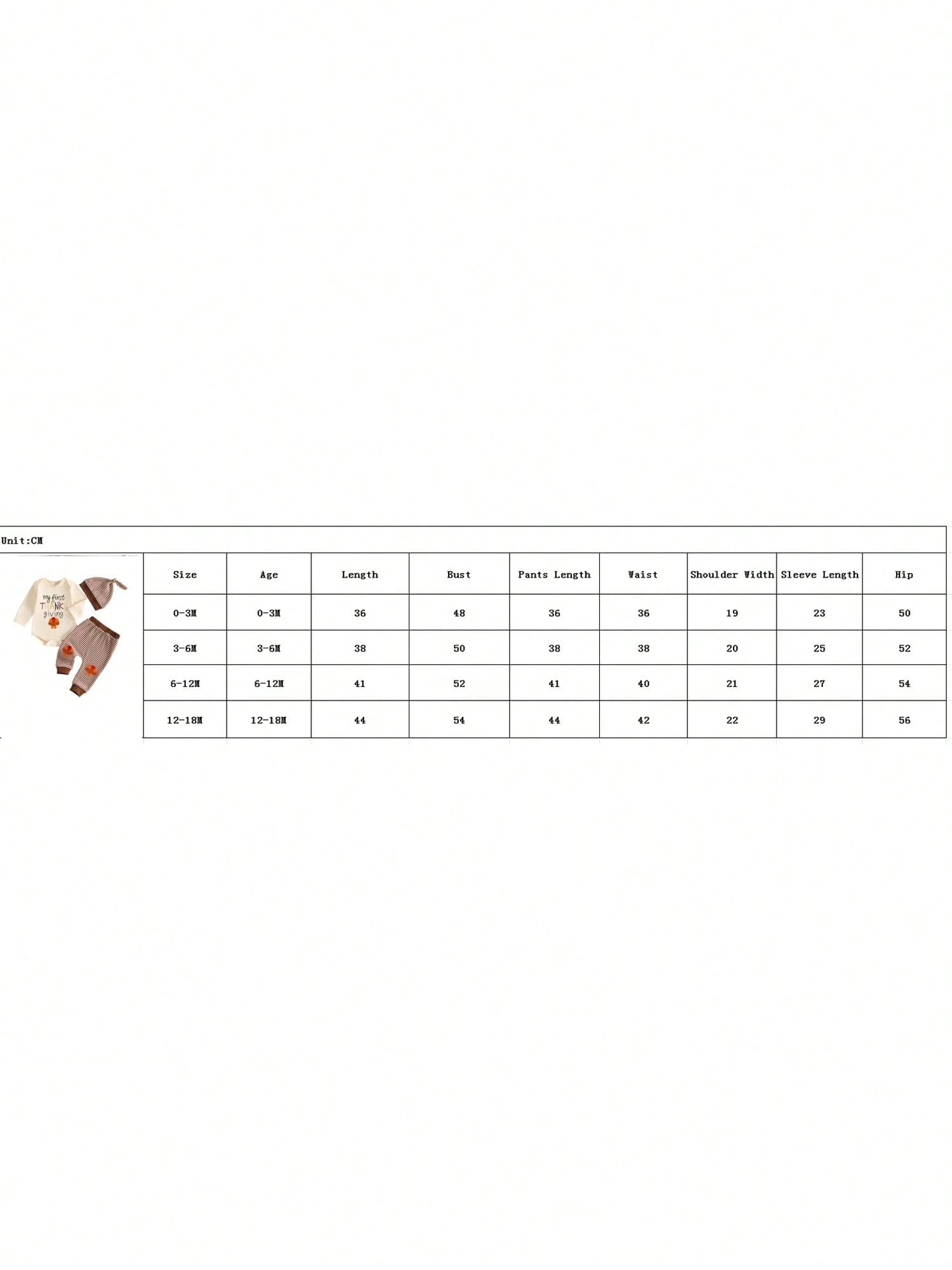 Baby Boy Thanksgiving Letter Embroidery Romper Pants Set With Hat- Long Sleeve Outfit For Party Fall Daily