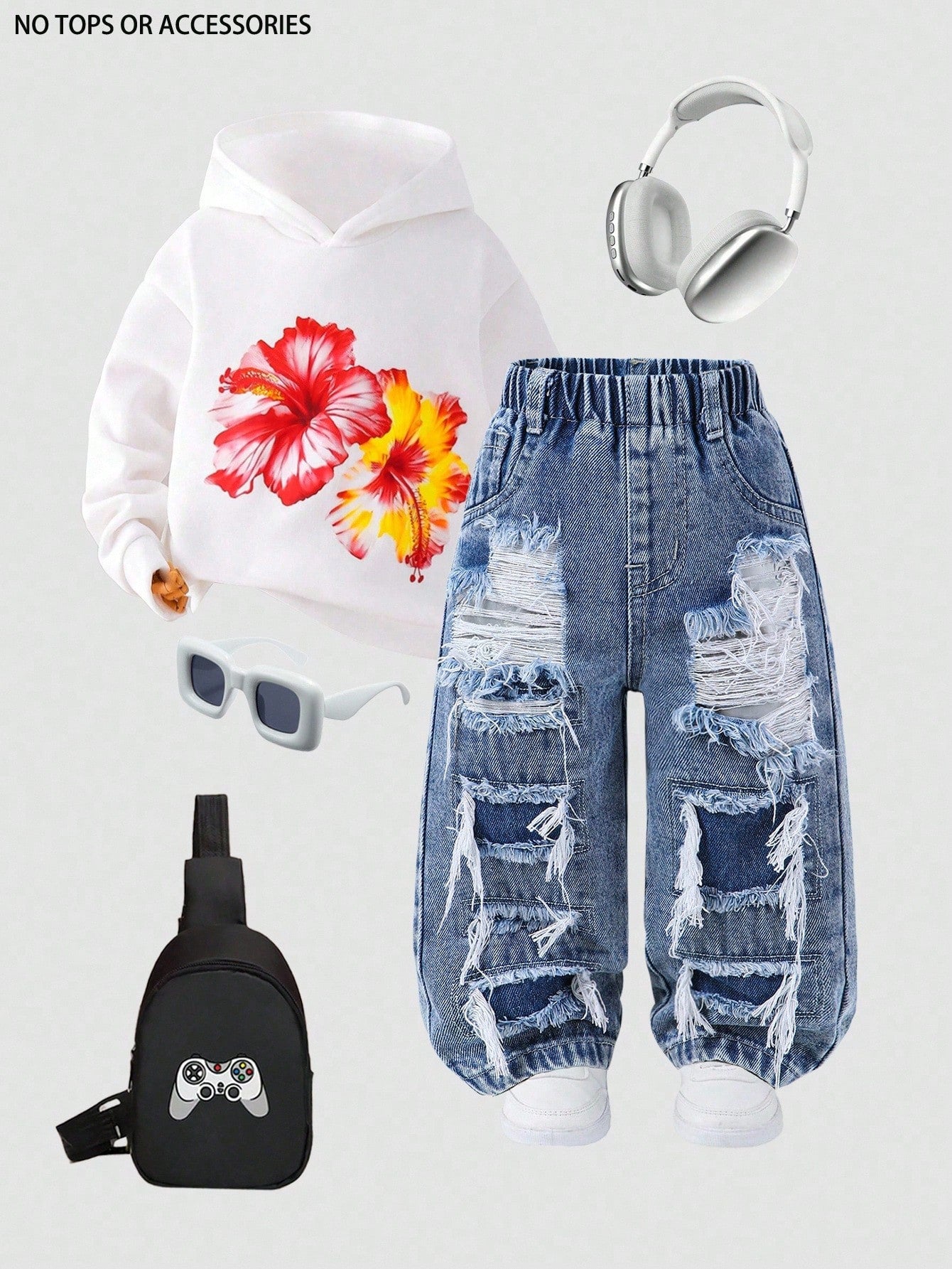Baby Boys' Straight Leg Jeans,Blue,Summer,Street Life Casual Graphic Street Fashion,City Break,Distressed Ripped Holes Denim,Elastic Waistband