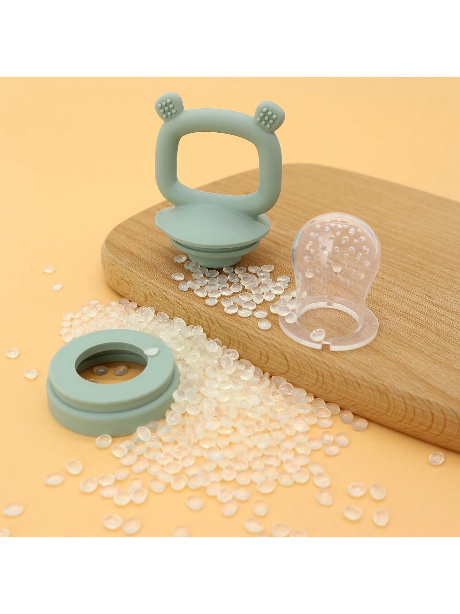Baby Food Freezer Tray And Fruit Feeding Combo (2pcs), Breastmilk Popsicle Mold, Fruit Feeder And Baby Self Feeding Food Supplement Pacifier