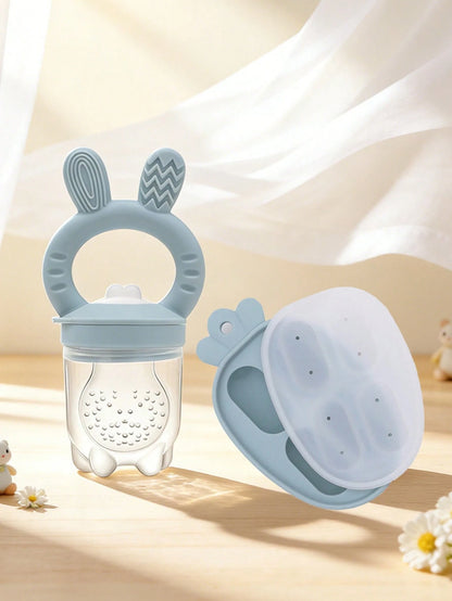 Baby Fruit & Vegetable + Ice Tray 2 Pieces Set, Rabbit Design + Carrot Ice Tray, Nipple With Pusher Design