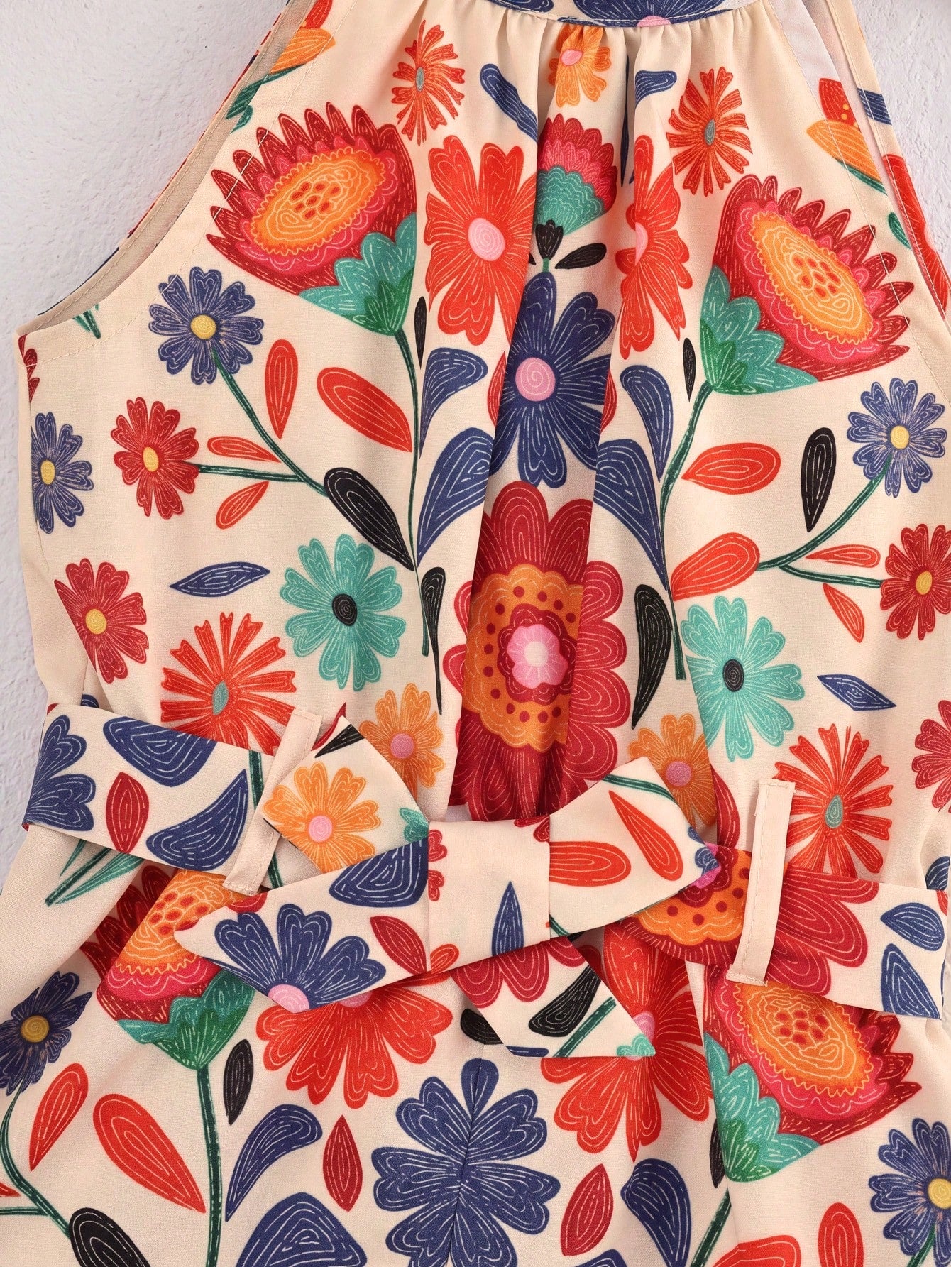 Baby Girl Ditsy Floral Sleeveless Casual Romper