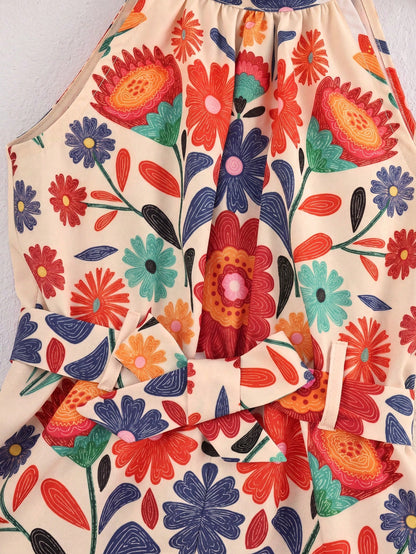 Baby Girl Ditsy Floral Sleeveless Casual Romper