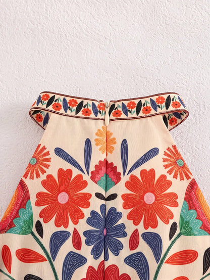 Baby Girl Ditsy Floral Sleeveless Casual Romper