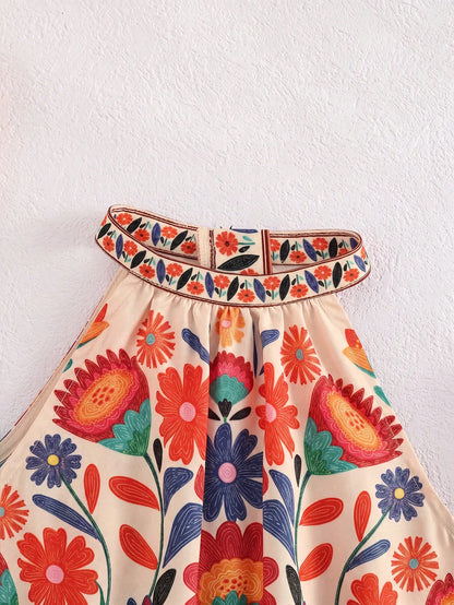 Baby Girl Ditsy Floral Sleeveless Casual Romper