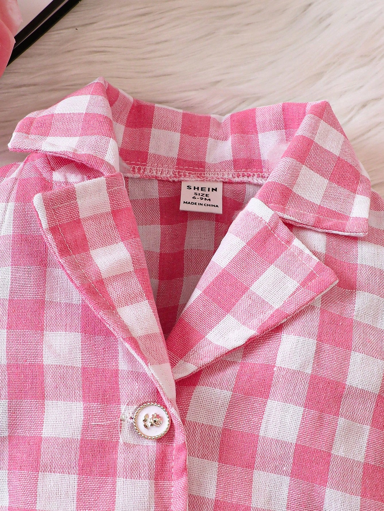 Baby Girl Gingham Print Jacket & Cami Top & Pleated Skirt & Hat, For Christmas