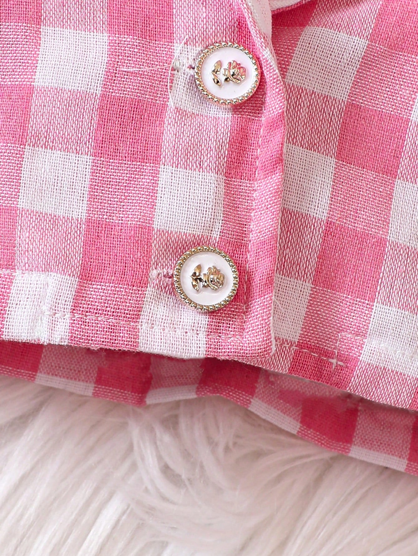 Baby Girl Gingham Print Jacket & Cami Top & Pleated Skirt & Hat, For Christmas