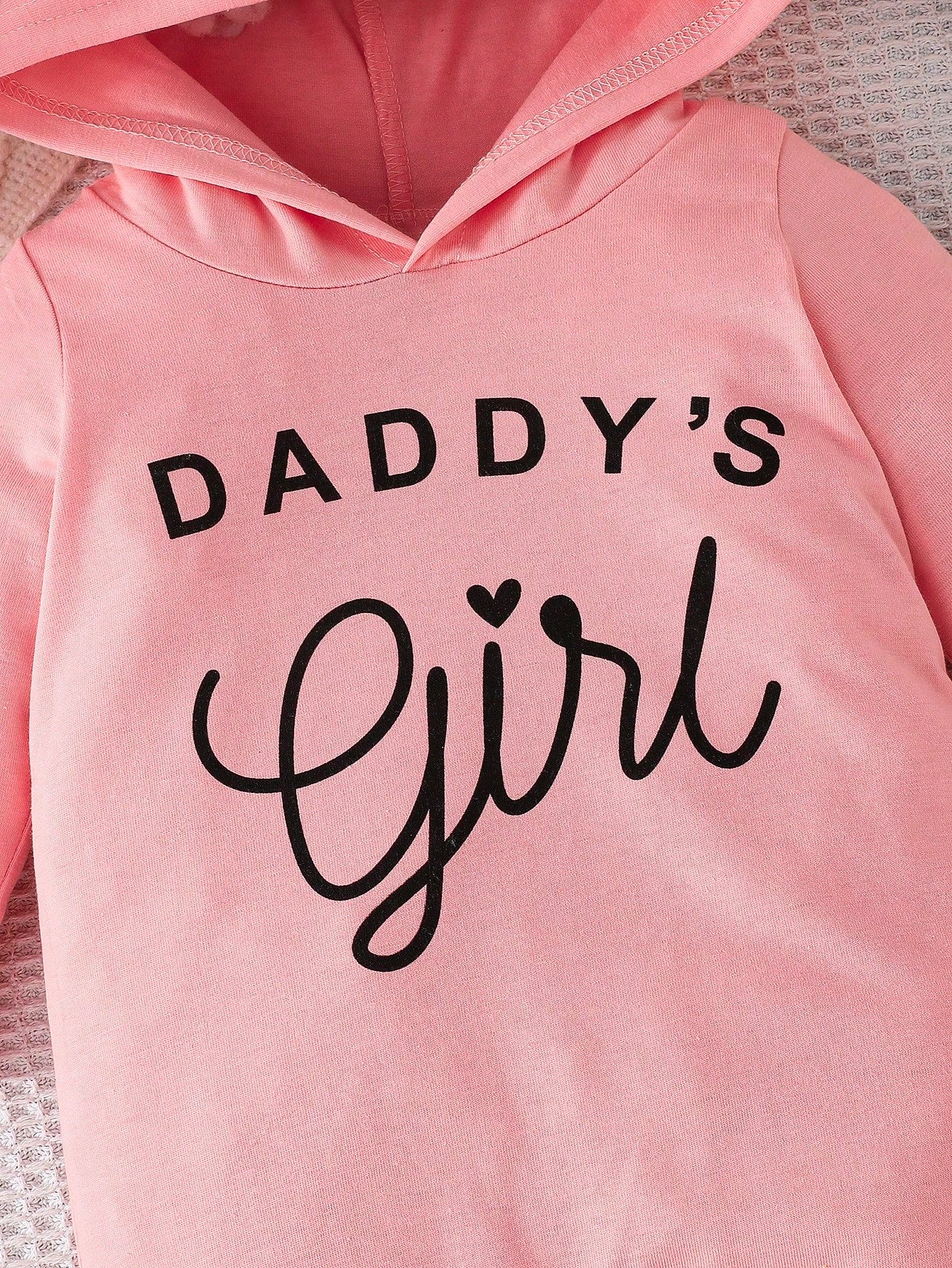 Baby Girls Simple Comfortable Spring/Autumn New Letter Print Hooded Bowknot Decor Long Sleeve Long Pants Romper Crawl Suit Bodysuit (Thin)