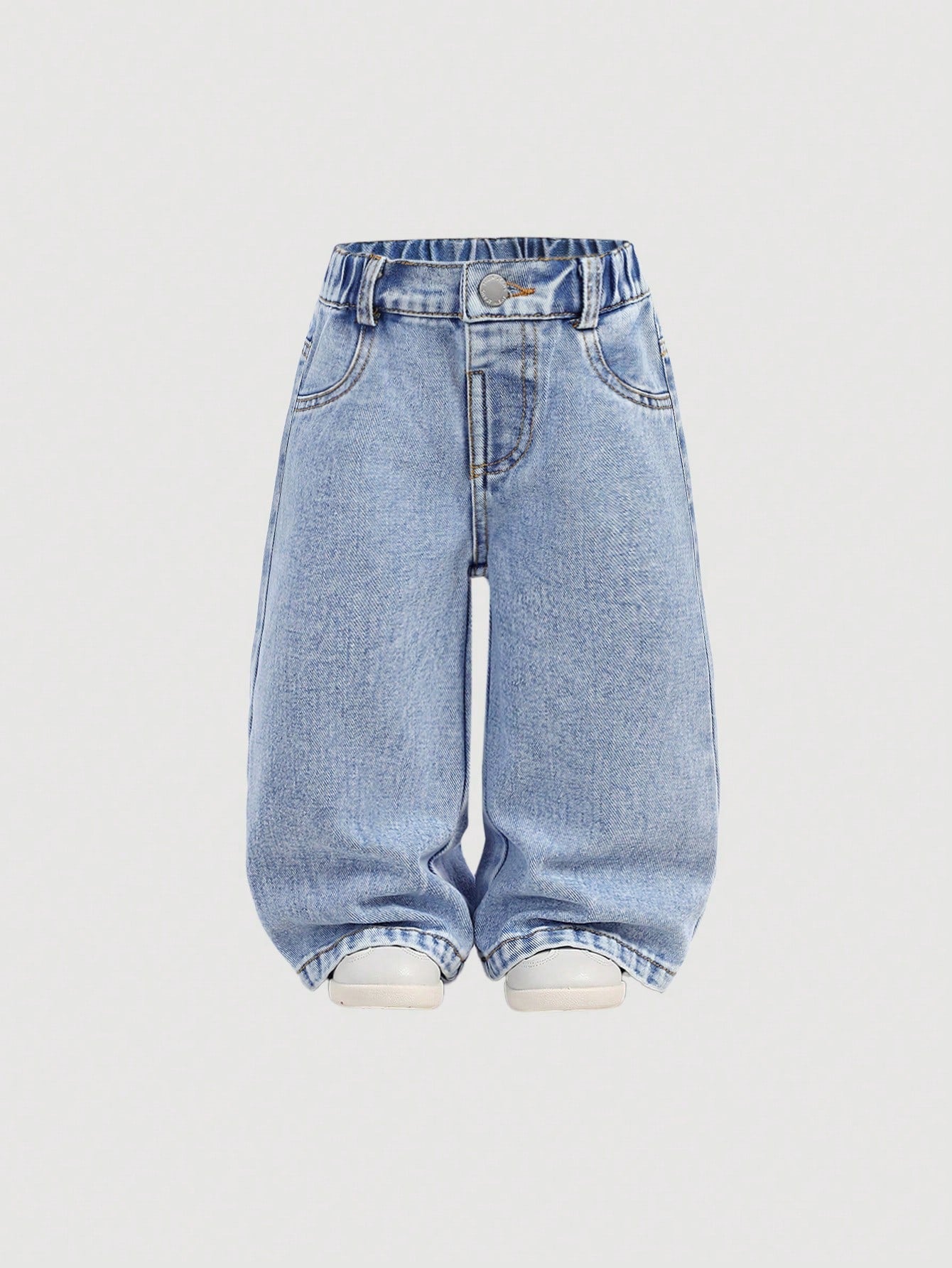 Baby Girls Y2K Loose Flared Leg Jeans With Cute Embroidered Bow Decor, Pink,Kid Girls Spring And Summer Casual Vacation Hobo Wear