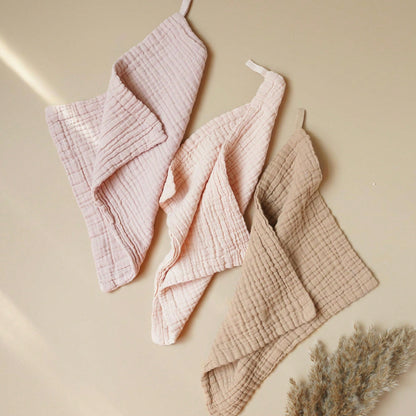 Baby Muslin Washcloths 7-Pack, 100% Cotton Baby Bath Washcloths, Soft & Absorbent Wash Cloths And Burp Cloths For Newborn Kids Girls & Boys