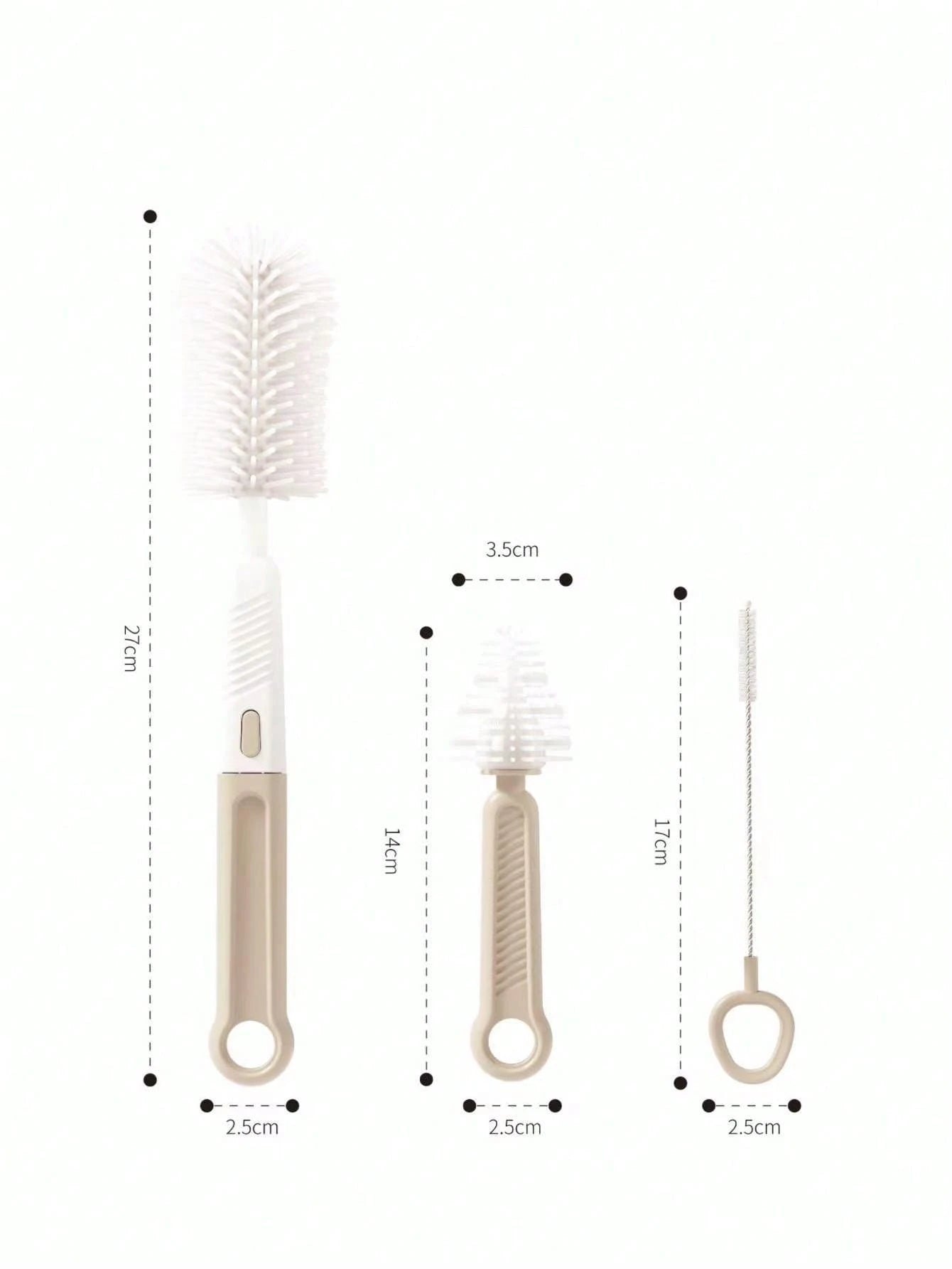 Baby Silicone Bottle Brush, Pacifier Brush, Straw Cleaning Tool, Bottle Mouth Brush, 6-In-1 Set